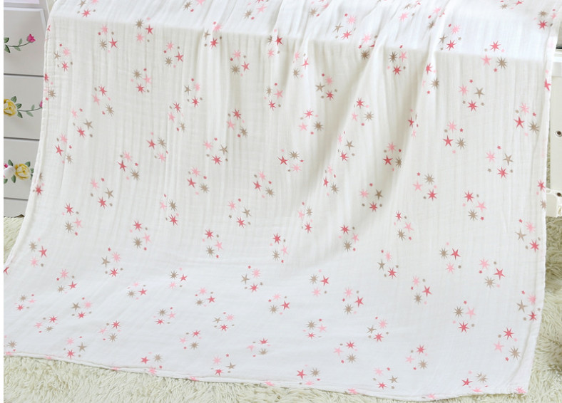 No Fluorescent Agent Swaddle Gauze Fabric Baby Bath Towels Quick Drying