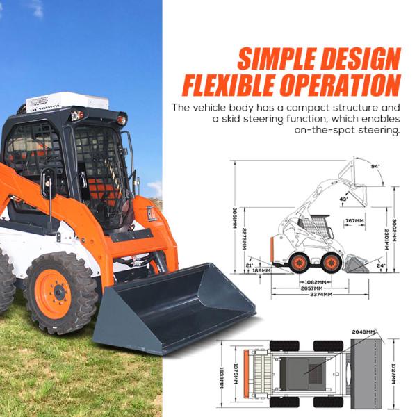 Made in China Skid Steer Loaders Briggs & Stratton Engine 1400kg 1500KG 1700kg Skid Steer Loader With EPA