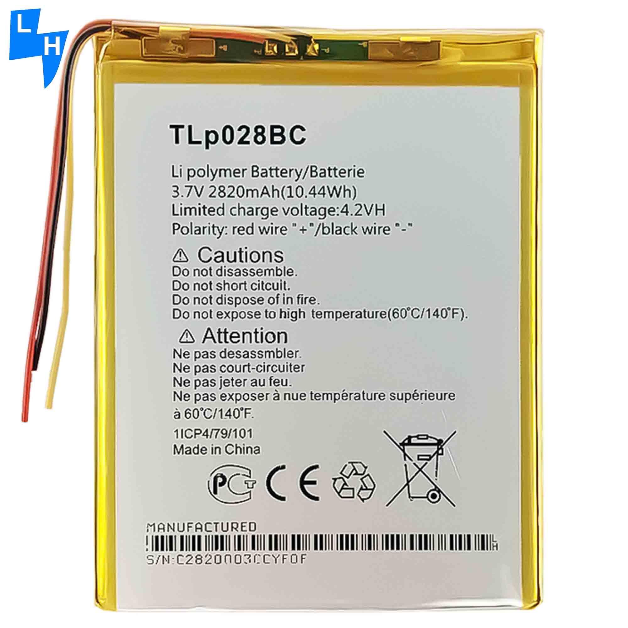 TLP028BC Battery for Alcatel Pixi3 7.0 028B2 9002 OT9002 OT8055 OT8057 2820mAh 3.7V