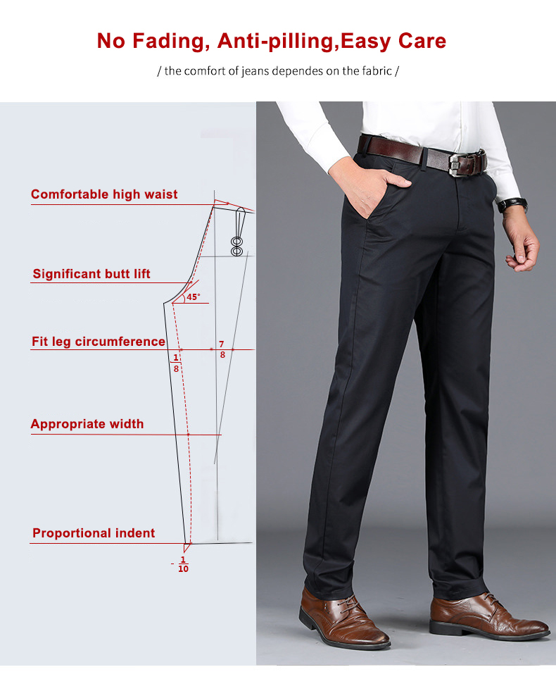 2022 Men's Formal Business Trousers with Baggy Pants and Top Coat in Plain Dyed Material