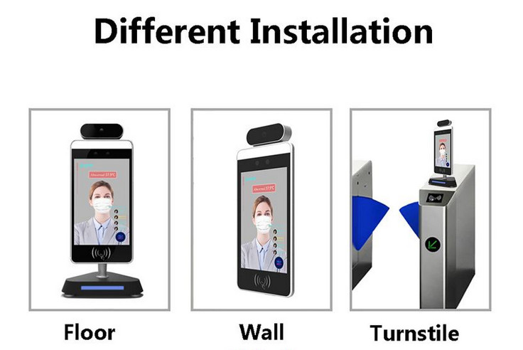 IPS LCD Screen Face Recognition Thermometer Wireless Contactless