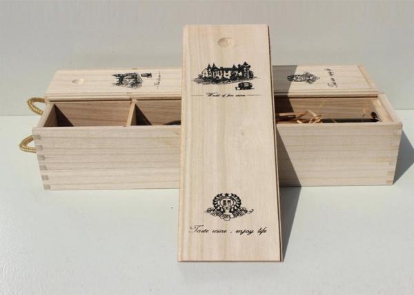 Buy Paulownia Personalised Wine Box , Single Bottle Empty Wooden Wine Boxes With Screen Printing Logo at wholesale prices