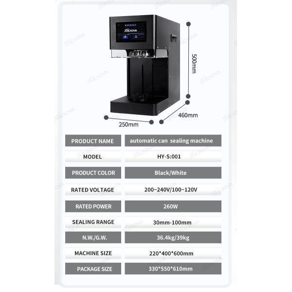 Non Rotating 110V 220V Electric Desktop Automatic Can Sealer Machine For Bubble Tea Shop