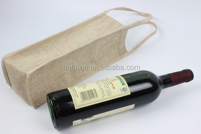 2021 Low price 1 bottle jute wine carrier bag high quality customized canvas wine bag reusable gift carry case