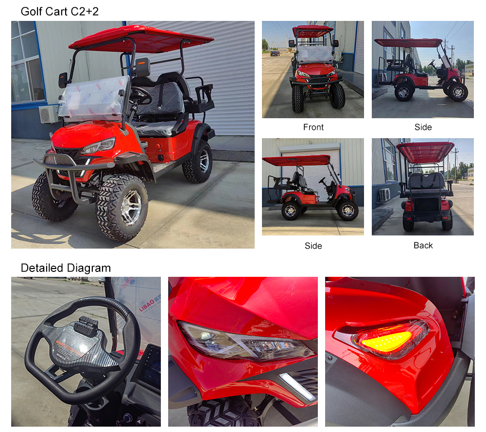 Equipped 4 Seat Electric Golf Cart Buggy Club Car with Standing Postion of Tail Caddie