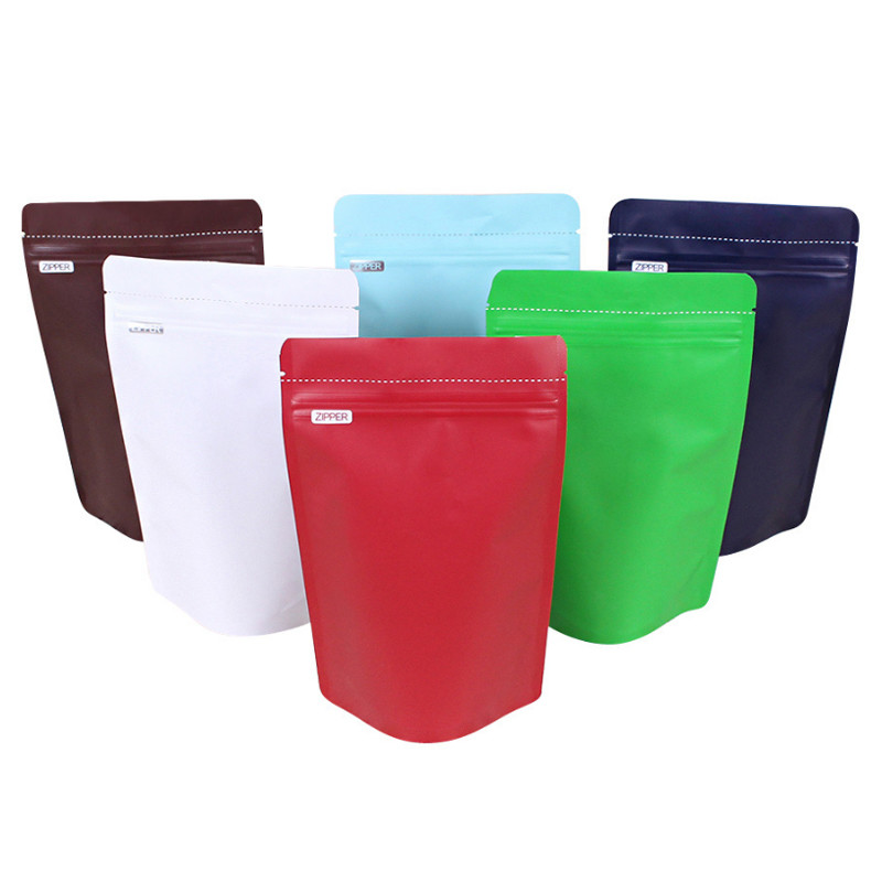 Resealable laminatedfoil Flat Bottom Zipper coffee bag black with valve