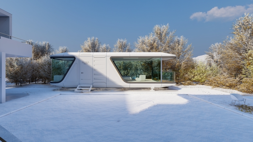 Compact Waterproof Space Cabin Villa Luxury Hotel Vacation Villa With Balcony And Living Room