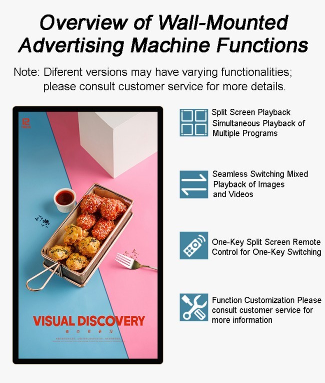 Fullscreen 75" 85" 4K LCD Advertising Display For Indoor Screen Advertising