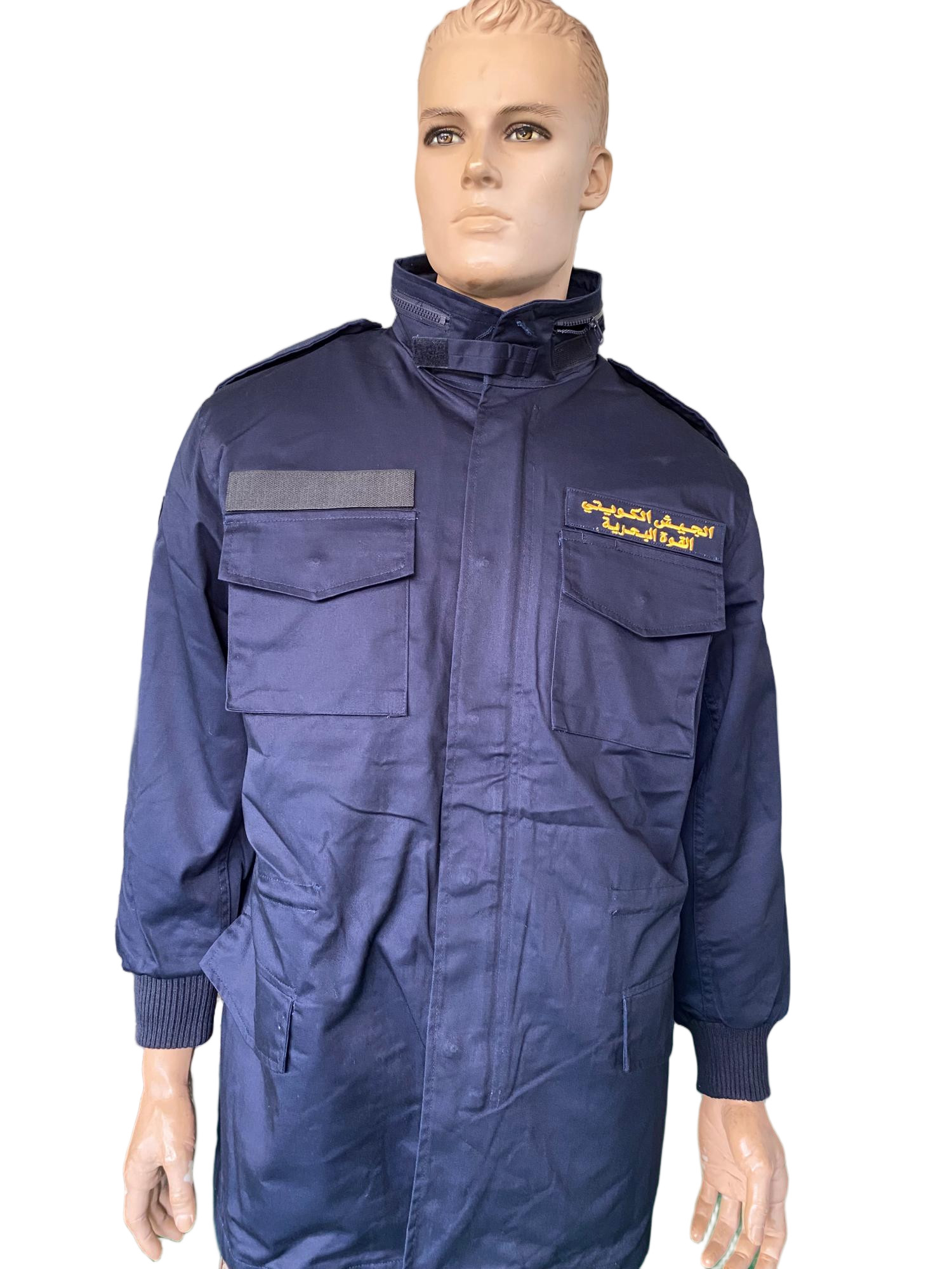 Navy Blue Tactical Long Sleeve Detachable Liner Jacket 65 35 Ripstop Fabric for Outdoor Use