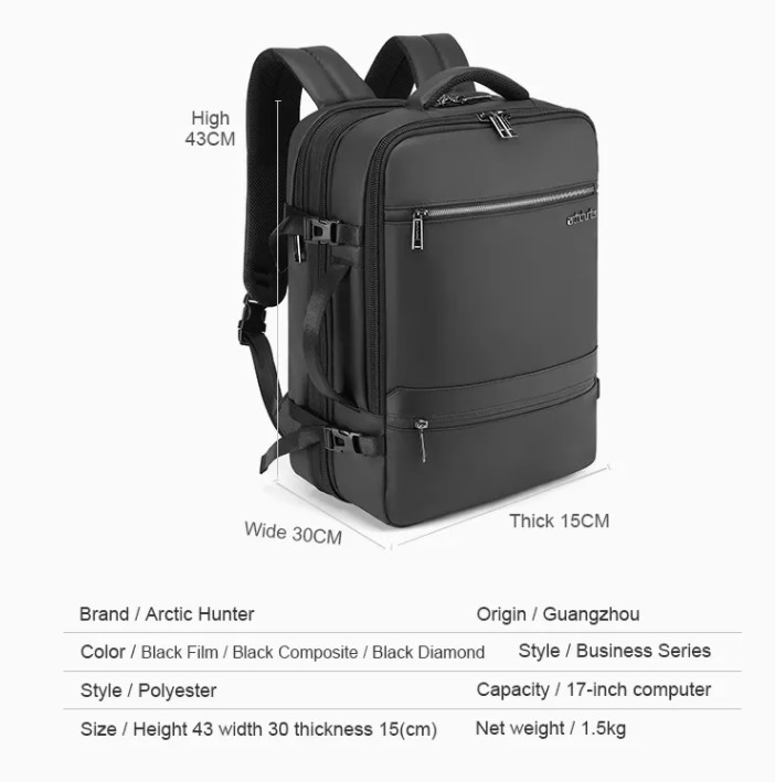 43.5cm Business Laptop Backpack OEM Multi Function Smart Backpack For Travelling