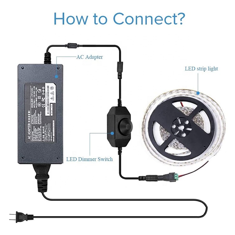 CE Certificate 12V 24V Male to Female DC Power ON OFF Switch Controller LED Dimmer for Lamp