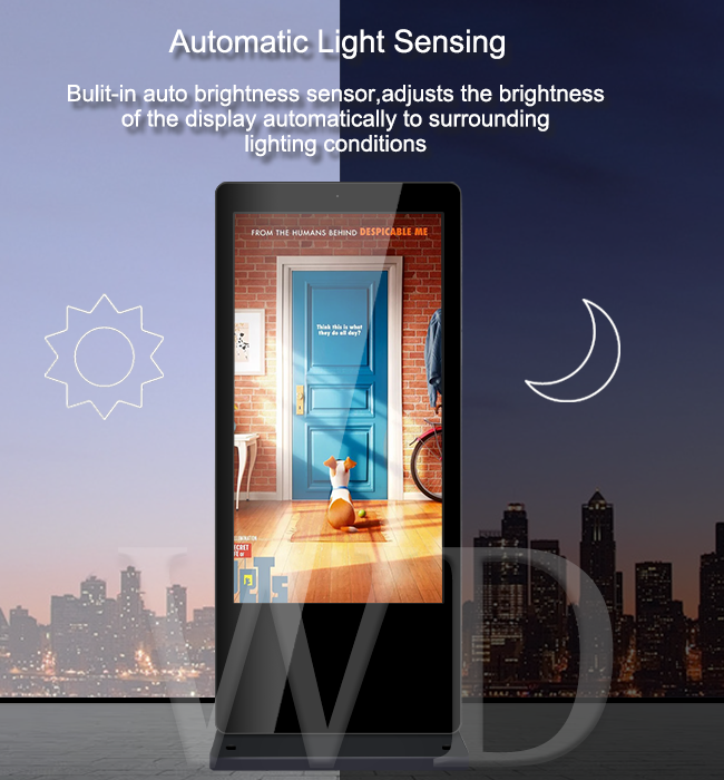 HD 65 Inch Outdoor LCD Digital Signage With RS232 Interface USB HDMI 4G network