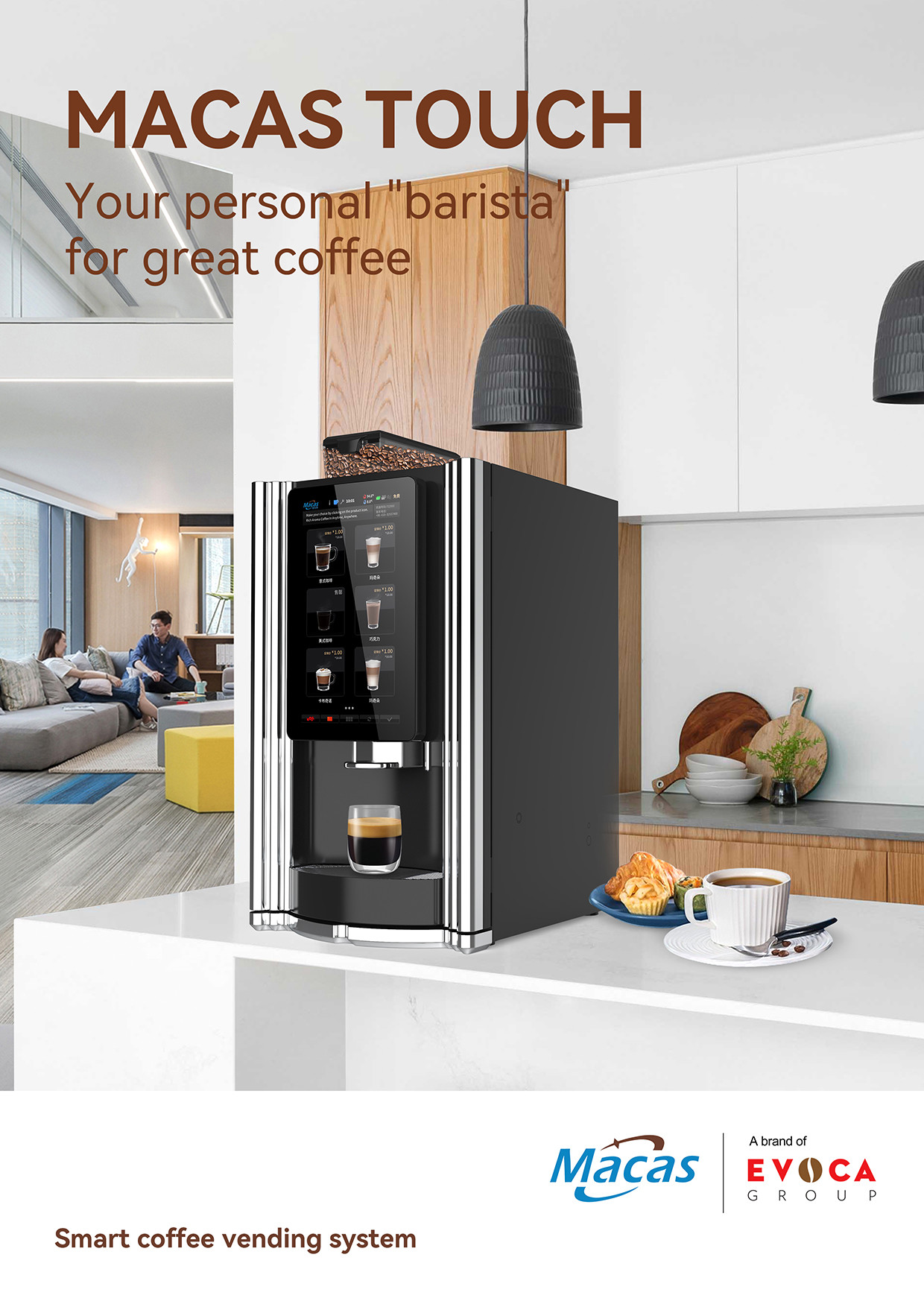 EVOACAS Automatic Espresso Coffee Vending Machine Support IOT