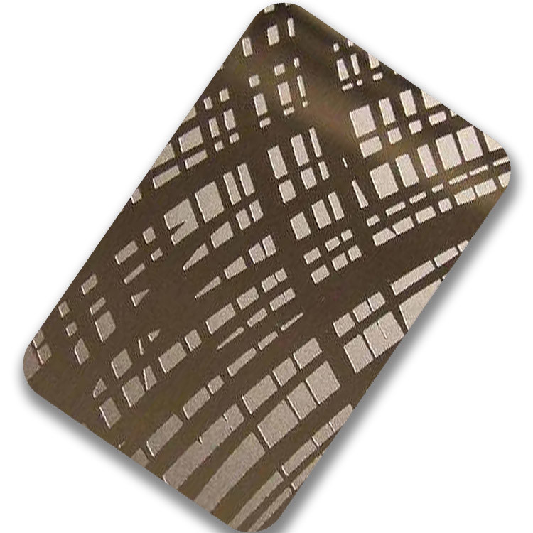 Modern 304 Etched Stainless Steel Sheet Flat Shape For Villa Wall Decor