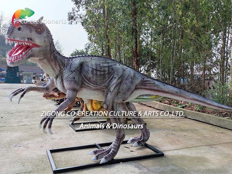 Amusement Park Large Fibreglass Animals Life Size Allosaurus Animatronic Eco friendly