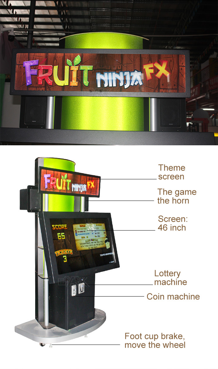 CE Amusement Game Machines 46 Inch Video Somatosensory Cutting Fruit Lottery Game Machine