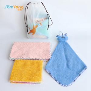 Quality Washable Kitchen Wipe Cloth Hanging Dish Towels Yellow Pink for sale