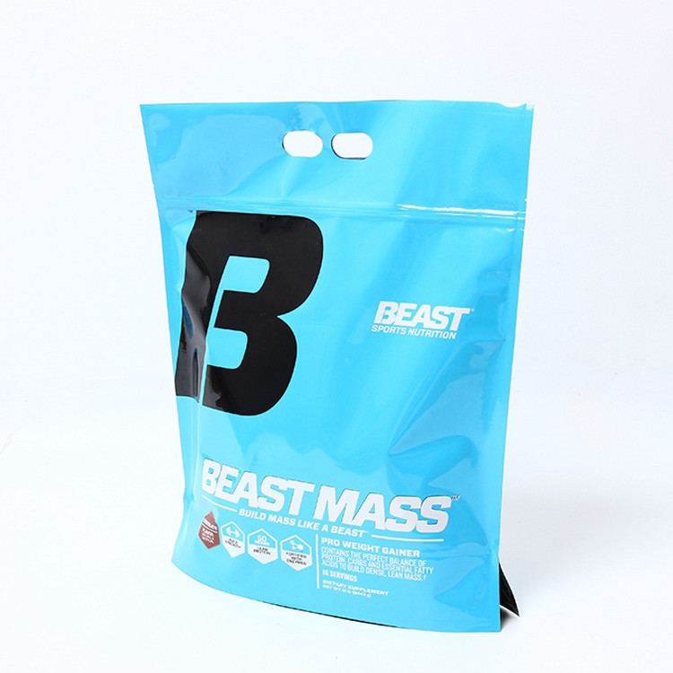 Custom large aluminum foil k pouch packaging mylar foil bags with die-cut handle