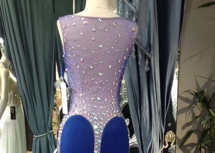 Sexy Diamond Mermaid Prom Dress , Sweetheart Fishtail Dress See Through Style