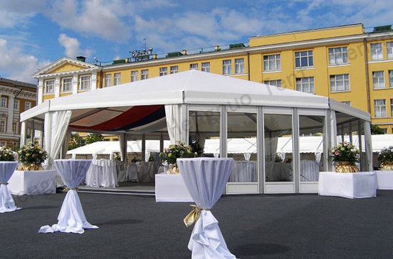 Outsunny Circle Catering Multi Sided Tent Marquee Octagonal Waterproof Material