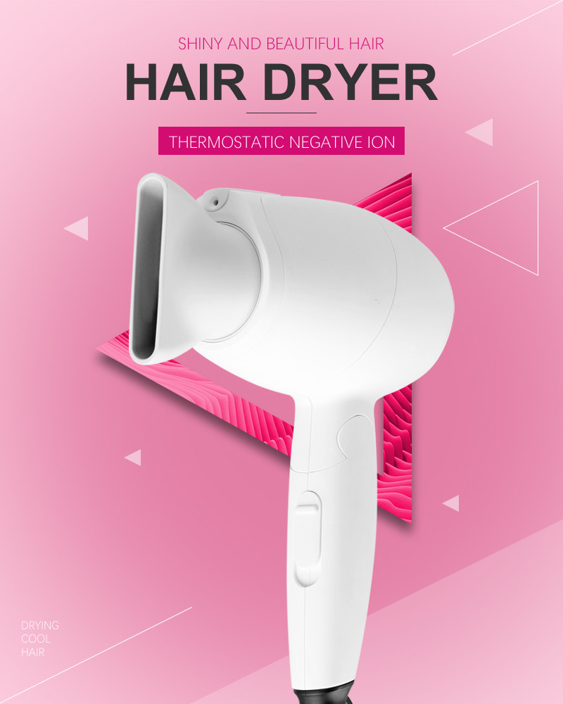 OEM ODM Hair Blow Dryer , 1000W Mini Folding Travel Hair Dryer