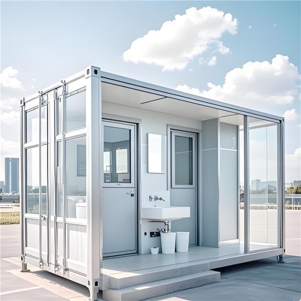 Custom portable toilet container exterior view