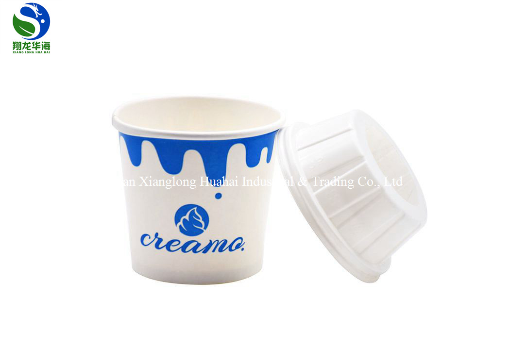 Food Grade Paper Ice Cream Containers Yogurt Paper Cups Recycled 100% Raw Wood Pulp