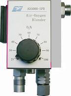 Front view of medical oxygen blender