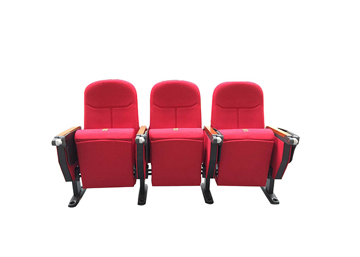 Fireproof 3 Seater Public Theater Seating With PP Cup Holder