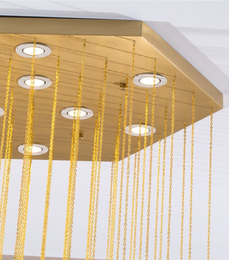 Hexagonal Shape Marble Ceiling Light White Modern Pendant Light 3000K