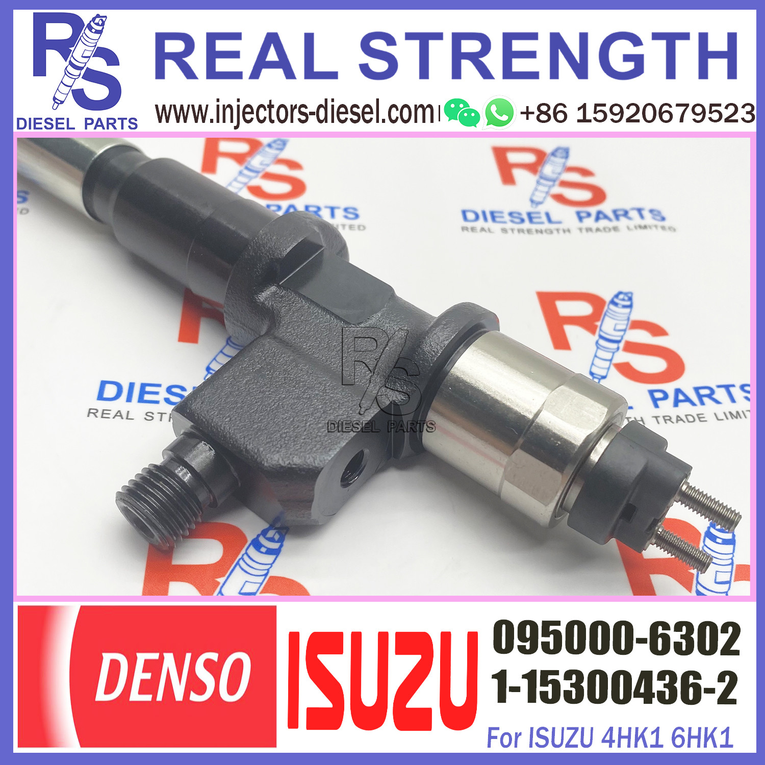 Diesel Engine Common Fuel Injector Assembly 095000-6300 095000-6301 095000-6302 For ISU-ZU 1-15300436-0 1-15300436-1