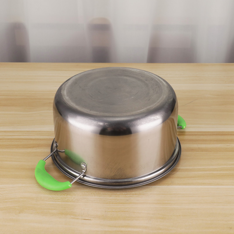 Quality Stainless Steel 5pcs Cookware Set Soup Pot for Cooking with Green Handle