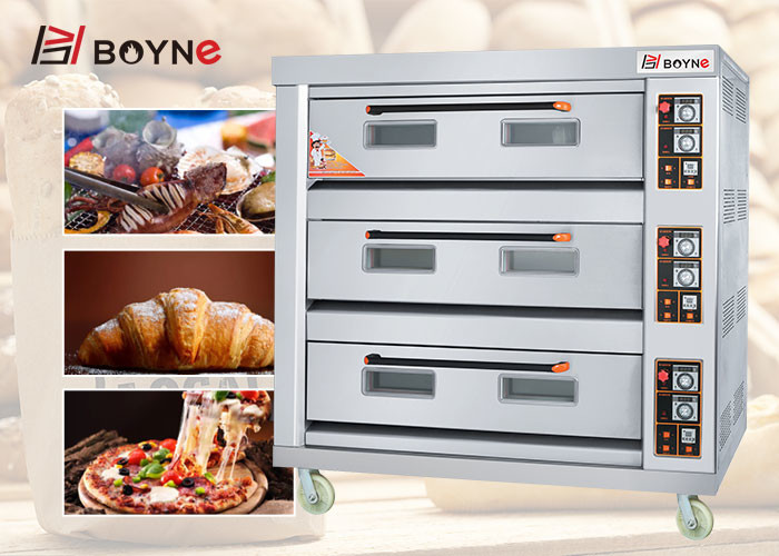 Hotel Kitchen Bakery One Deck 3 Tray Gas Bake Oven Pizzeria Ovan Max temp 400 Degree