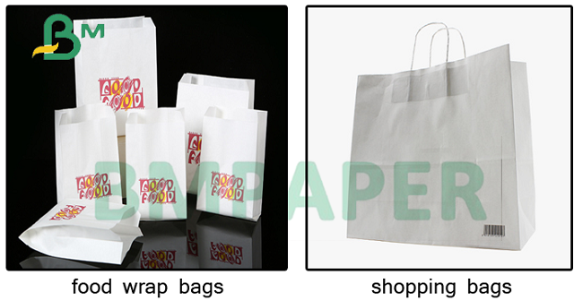 75gsm 80gsm 90gsm Natural White Kraft Paper For Food Paper Bag 65 x 100cm 