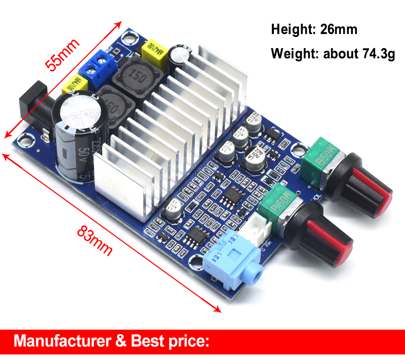 100W Stereo Class D Digital Amplifier Module TPA3116 for Home Subwoofer Amplifier Board