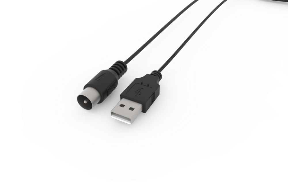 Digital Satellite Color TV Indoor Antenna with RG174 Cable 110mm Height and Materials