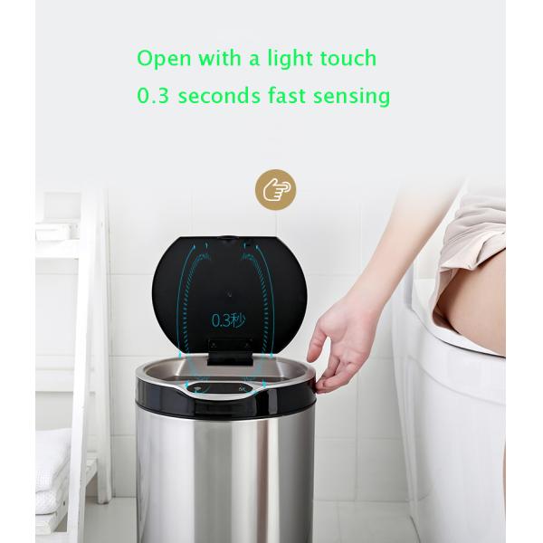 Wholesale Home Kitchen Automatic Intelligent Smart Trash Can Sensor Stainless Steel Trash Can