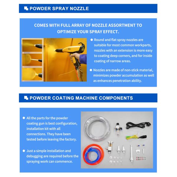 COLO Electrostatic Epoxy Polyester Powder Coating Machine Paint Equipment High Quality for Aluminum PVC Door Frames