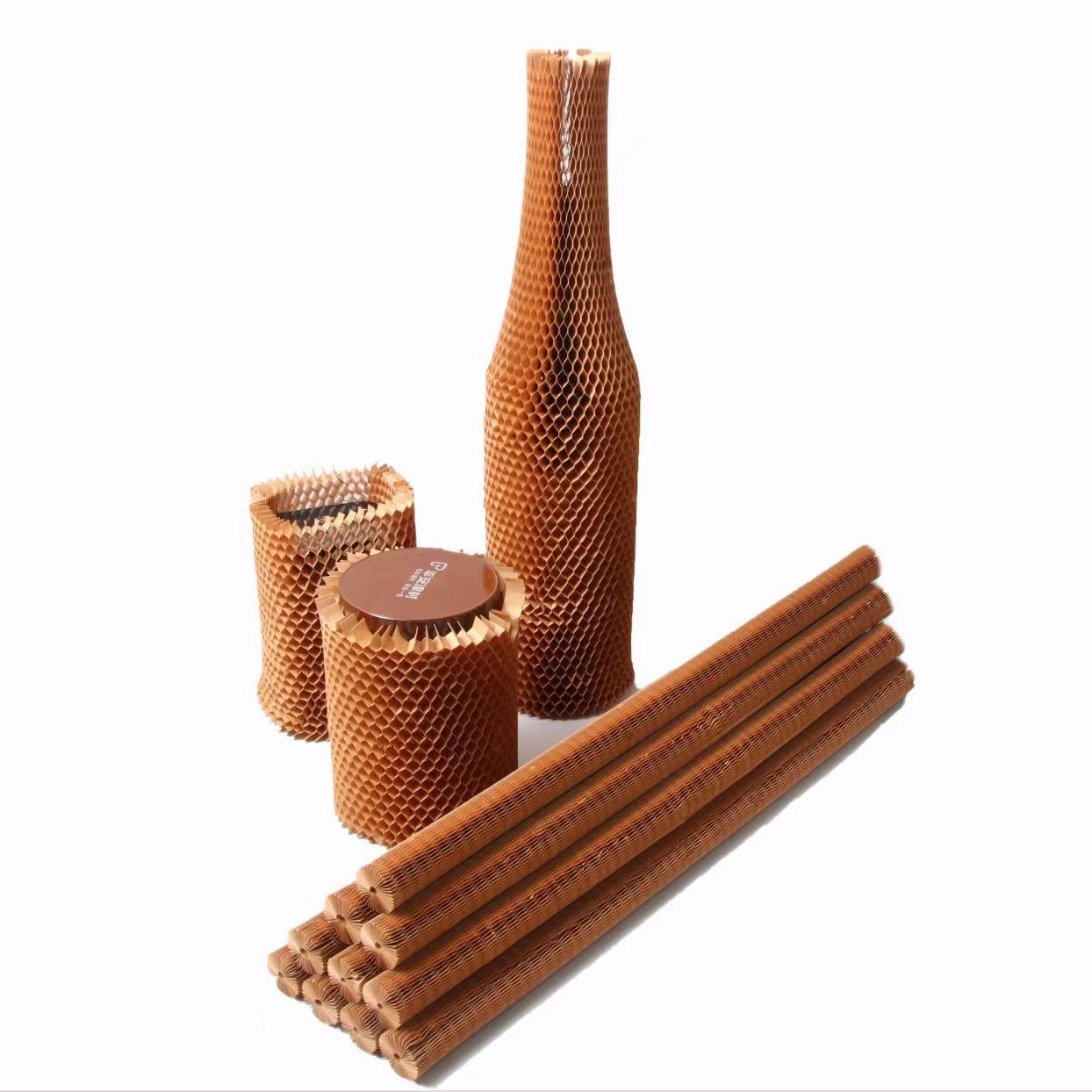 Quality Recyclable Honeycomb Paper Sleeve Eco Friendly Wine Protective Packaging Fillable for sale
