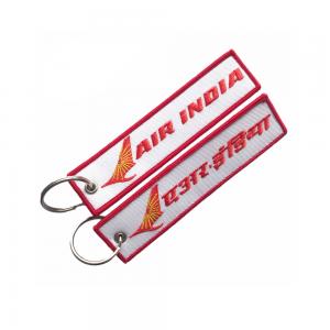 Quality Twill Merrowed Embroidered Key Chain Tag For Souvenir Gift 13cm × 3cm for sale