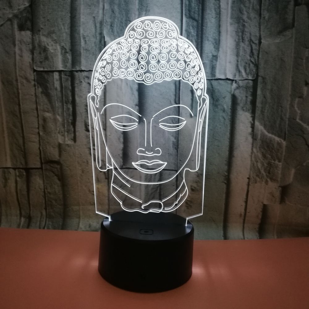 Gift custom Buddha image dimming 3D LED night lights creative kindergarten school bank Christmas gift 