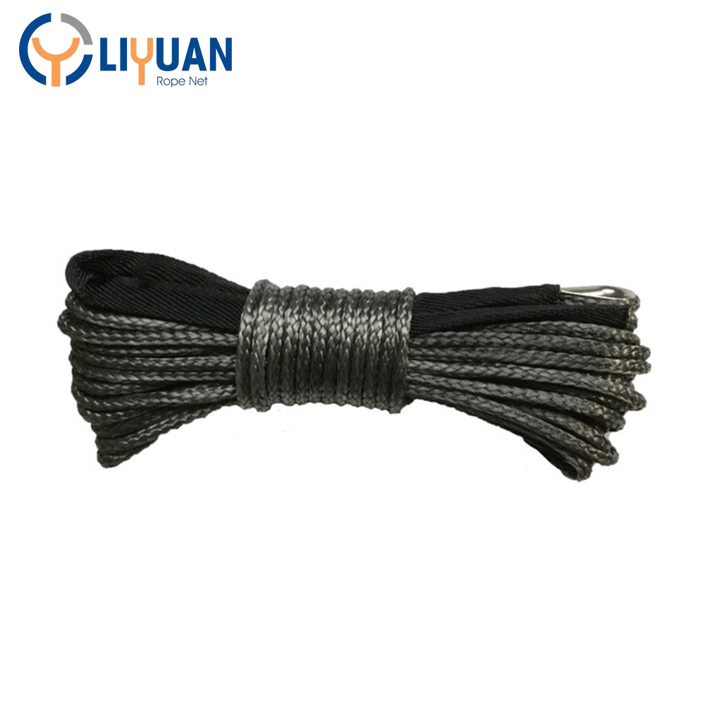 140kn Capacity Black 6Mm Uhmwpe 27000Lbs Synthetic Rope Winch For Atv Utv Offroad