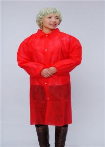 China Red Shirt Collar 106cm Microporous Disposable Protective Gown on sale