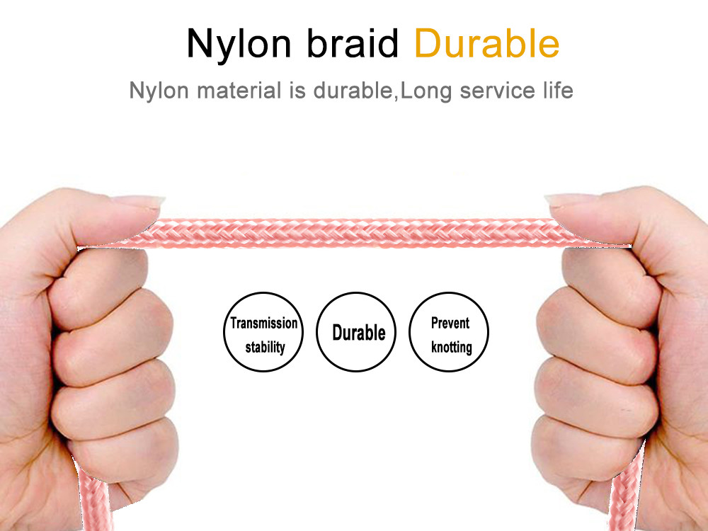 Nylon Braid Durable Usb C Extension Cable Charger Cord For Smartphone Durable