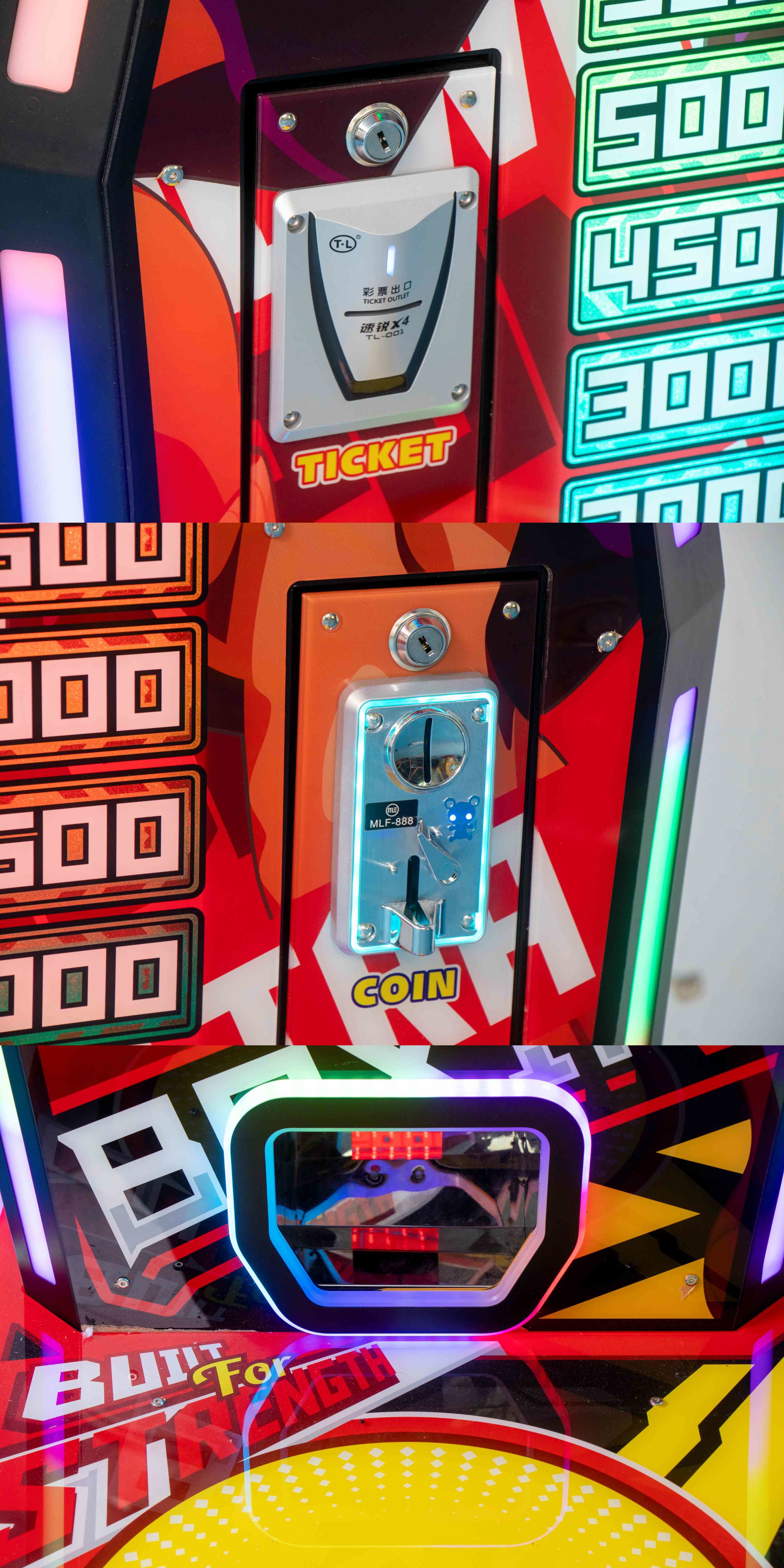 Arcade Game Metal Cabinet One Punch Electronic Boxing Machine With Ticket Reward