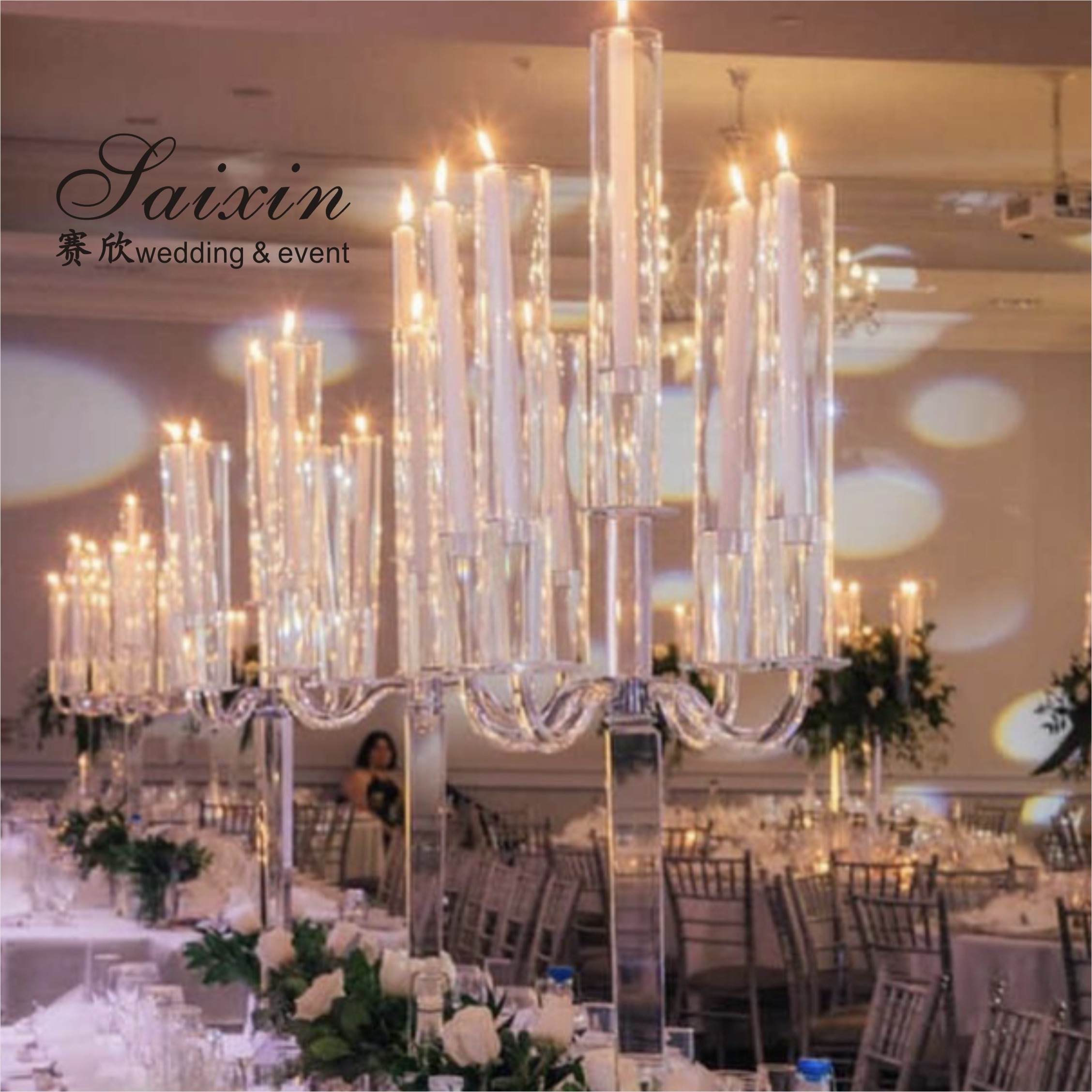 New Design Crystal Candle Holder For Wedding Decoration Stand