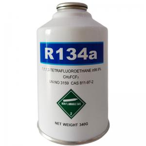 Quality r134a gas 300g 340g 500g small can factory in China 99.99% purity r134a refrigerant gas for car for sale