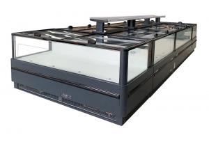Quality R290 Combined Plug-In Ventilated Island Freezer With Ultra Large Glass Window for sale