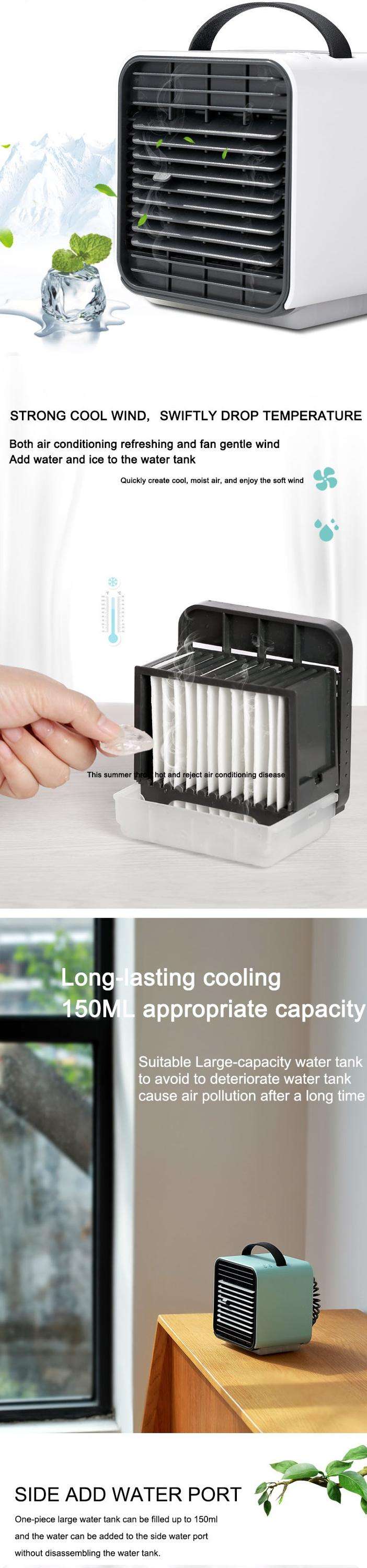 New USB portable rechargeable mini cooler water-cooled fan with low noise