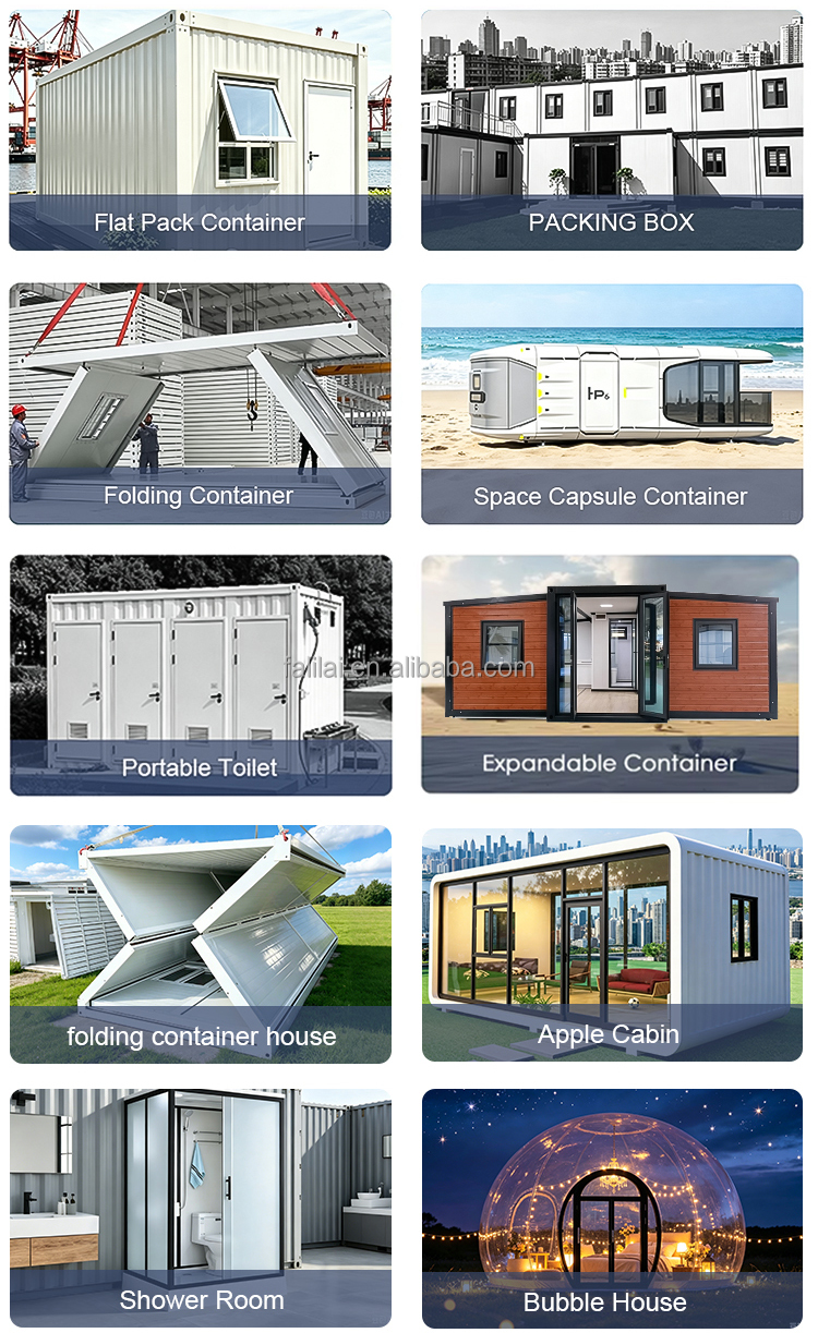 Easy Install Mobile Tiny House 20ft 40ft Expandable Container House Waterproof/Insulated Supermarket Apartment Bedroom Kitchen